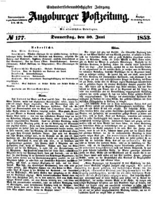 Augsburger Postzeitung Donnerstag 30. Juni 1853