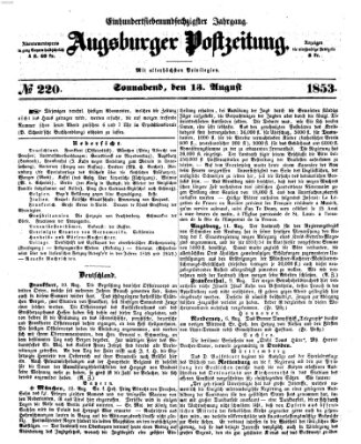 Augsburger Postzeitung Samstag 13. August 1853