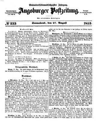 Augsburger Postzeitung Samstag 27. August 1853