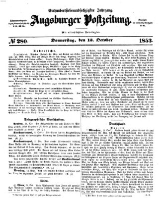 Augsburger Postzeitung Donnerstag 13. Oktober 1853