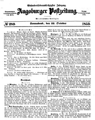 Augsburger Postzeitung Samstag 22. Oktober 1853