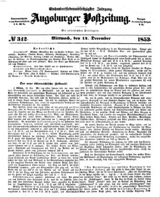Augsburger Postzeitung Mittwoch 14. Dezember 1853
