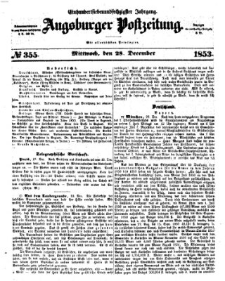 Augsburger Postzeitung Mittwoch 28. Dezember 1853