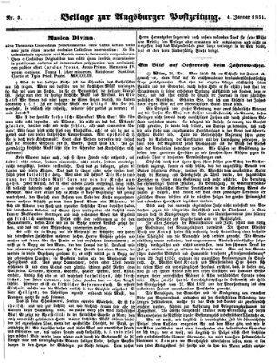 Augsburger Postzeitung Mittwoch 4. Januar 1854