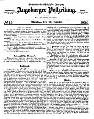 Augsburger Postzeitung Montag 16. Januar 1854