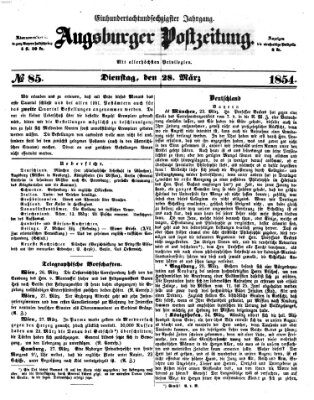 Augsburger Postzeitung Dienstag 28. März 1854