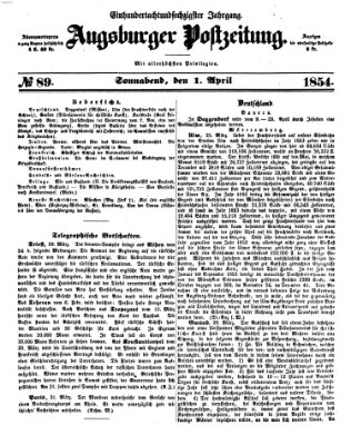 Augsburger Postzeitung Samstag 1. April 1854