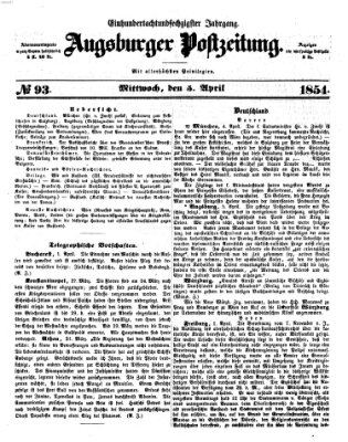 Augsburger Postzeitung Mittwoch 5. April 1854
