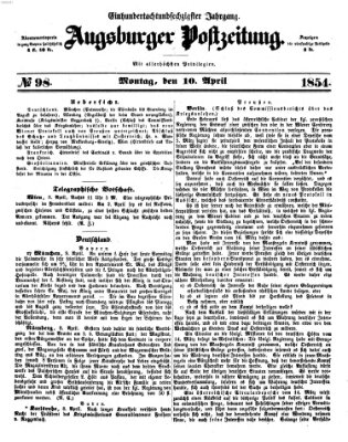Augsburger Postzeitung Montag 10. April 1854