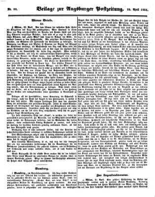 Augsburger Postzeitung Dienstag 25. April 1854