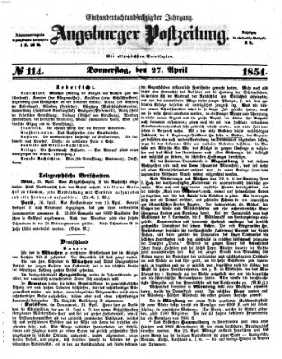 Augsburger Postzeitung Donnerstag 27. April 1854
