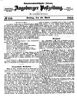 Augsburger Postzeitung Freitag 28. April 1854