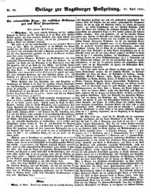 Augsburger Postzeitung Samstag 29. April 1854
