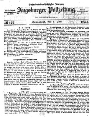 Augsburger Postzeitung Samstag 1. Juli 1854