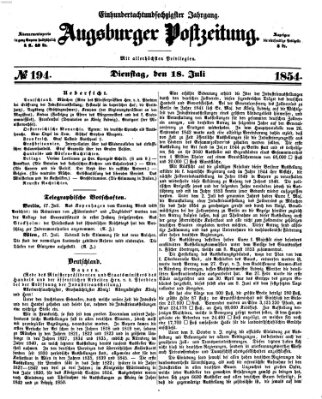 Augsburger Postzeitung Dienstag 18. Juli 1854