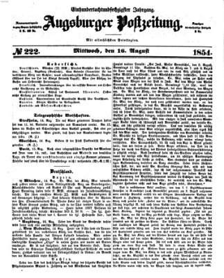 Augsburger Postzeitung Mittwoch 16. August 1854
