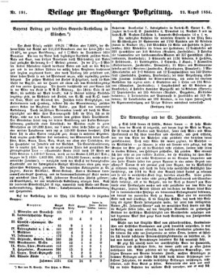 Augsburger Postzeitung Mittwoch 23. August 1854