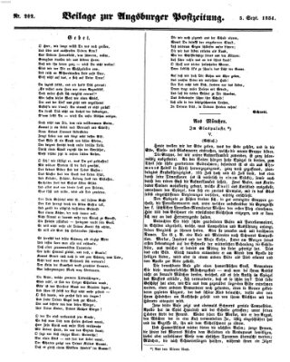 Augsburger Postzeitung Dienstag 5. September 1854