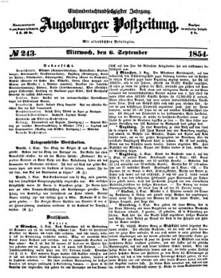 Augsburger Postzeitung Mittwoch 6. September 1854