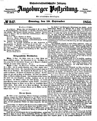 Augsburger Postzeitung Sonntag 10. September 1854