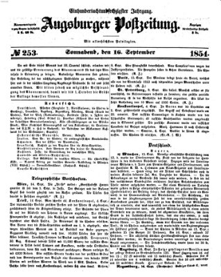 Augsburger Postzeitung Samstag 16. September 1854