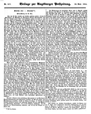 Augsburger Postzeitung Samstag 23. September 1854