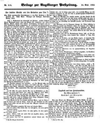 Augsburger Postzeitung Sonntag 24. September 1854