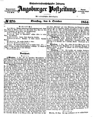 Augsburger Postzeitung Dienstag 3. Oktober 1854