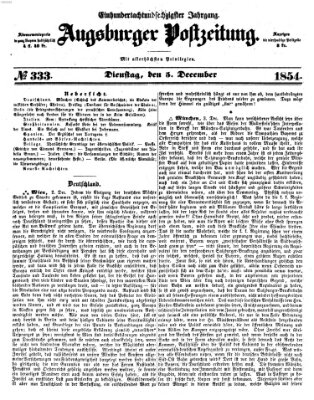 Augsburger Postzeitung Dienstag 5. Dezember 1854