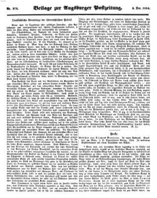 Augsburger Postzeitung Dienstag 5. Dezember 1854