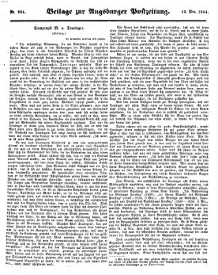 Augsburger Postzeitung Mittwoch 13. Dezember 1854