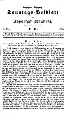 Augsburger Postzeitung Sonntag 13. März 1853