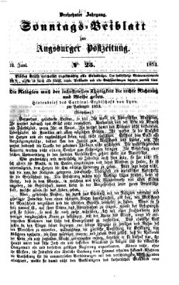 Augsburger Postzeitung Sonntag 19. Juni 1853