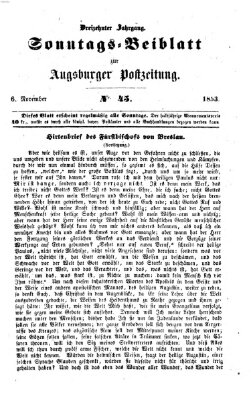 Augsburger Postzeitung Sonntag 6. November 1853