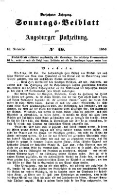 Augsburger Postzeitung Sonntag 13. November 1853