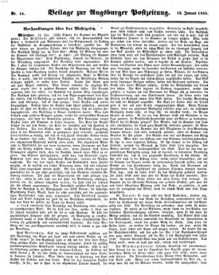Augsburger Postzeitung Donnerstag 18. Januar 1855