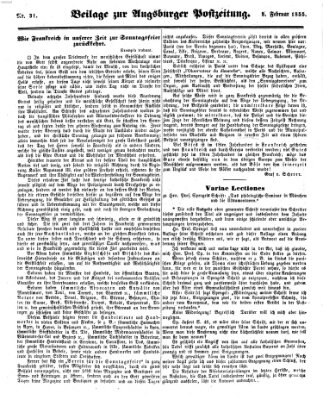 Augsburger Postzeitung Donnerstag 8. Februar 1855