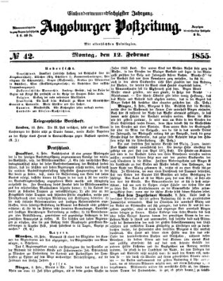 Augsburger Postzeitung Montag 12. Februar 1855