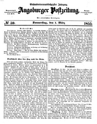 Augsburger Postzeitung Donnerstag 1. März 1855