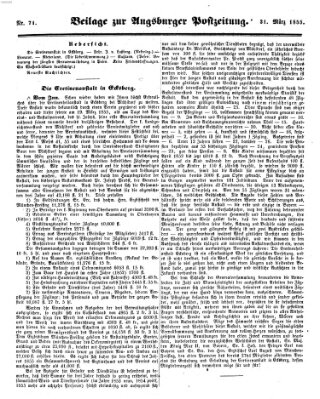 Augsburger Postzeitung Samstag 31. März 1855