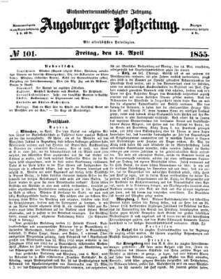 Augsburger Postzeitung Freitag 13. April 1855
