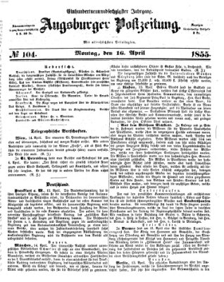 Augsburger Postzeitung Montag 16. April 1855