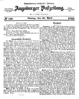 Augsburger Postzeitung Montag 30. April 1855