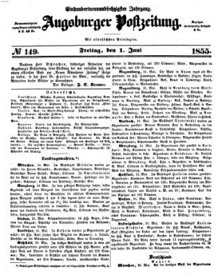 Augsburger Postzeitung Freitag 1. Juni 1855