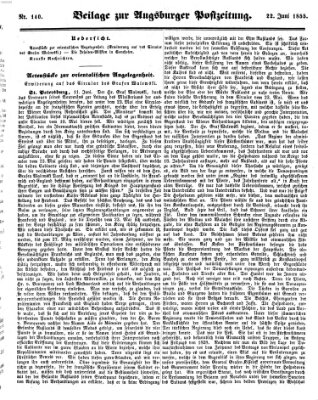 Augsburger Postzeitung Freitag 22. Juni 1855