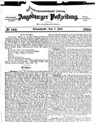 Augsburger Postzeitung Samstag 7. Juli 1855