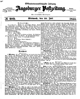 Augsburger Postzeitung Mittwoch 25. Juli 1855