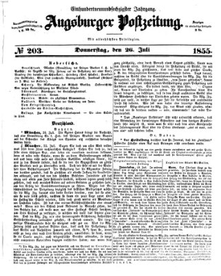 Augsburger Postzeitung Donnerstag 26. Juli 1855