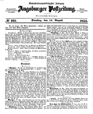 Augsburger Postzeitung Dienstag 14. August 1855
