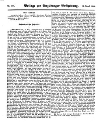 Augsburger Postzeitung Dienstag 14. August 1855